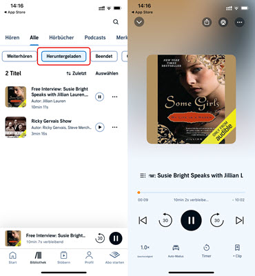 AAX Dateien abspielen Audible App