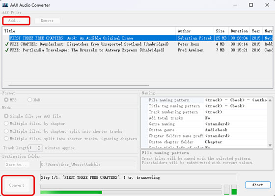 AAX in MP3 konvertieren mit Audiamus Audible Downloader