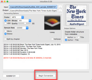 AAX to MP3 mit inAudible Mac