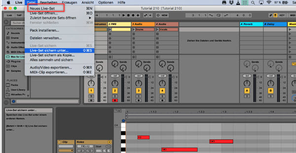 Ableton Neues Live-Set