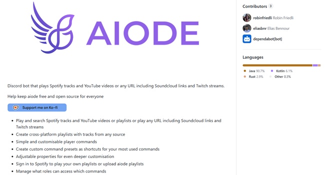 Aiode Discord Spotify Musik-Bot