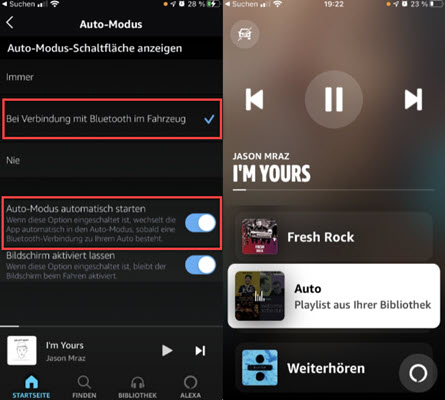 Amazon Music Auto Modus aktivieren