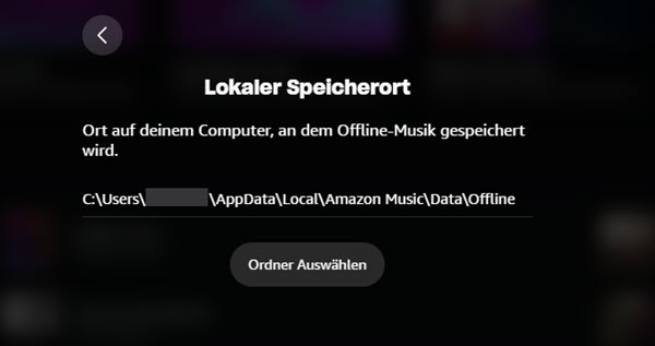 Amazon Music Download-Ordner ändern PC