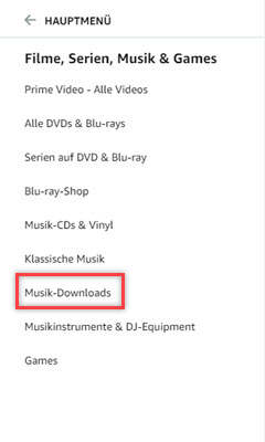 Amazon Music Downloads anzeigen iOS