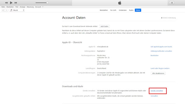 Apple Music Abonnements überprüfen iTunes