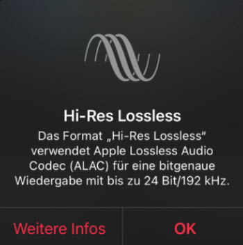 Apple Music ALAC Musikqualität
