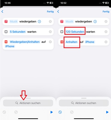 Apple Music anhalten mit der App Befehle