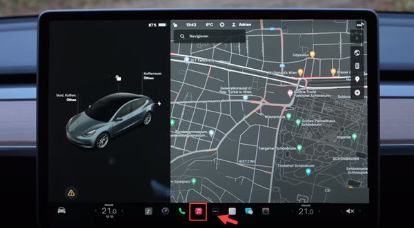 Apple Music im Tesla auswählen