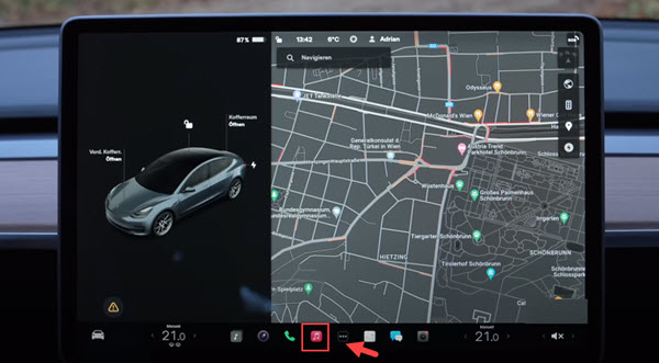 Apple Music im Tesla auswählen
