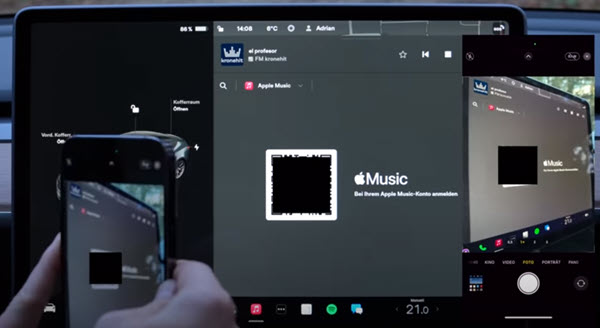 Apple Music Code im Tesla scannen
