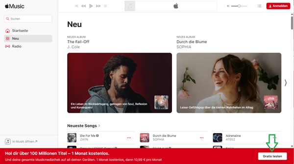 Apple Music 1 Monat kostenlos nutzen