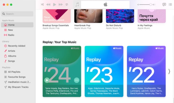 Apple Music Replay finden auf der Musik-App