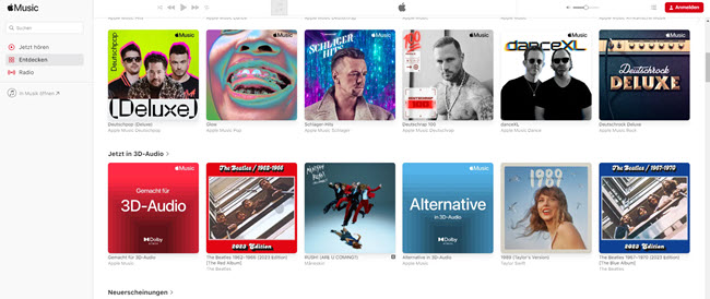 Apple Music am PC im Webplayer