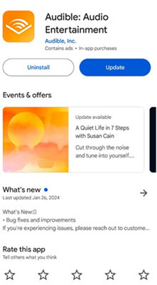 Audible App aktualisieren Android
