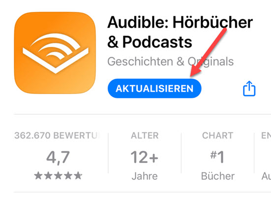 Audible App aktualisieren