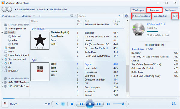 Audible auf CD brennen mit Windows Media Player