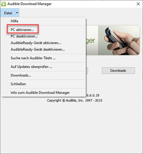 Audible Download Manager Optionen