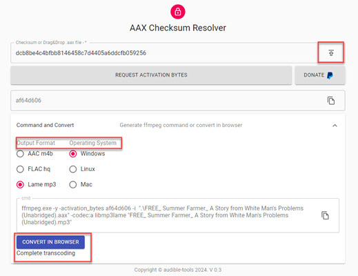 AAX to MP3 online kostenlos mit AAX Checksum Resolver