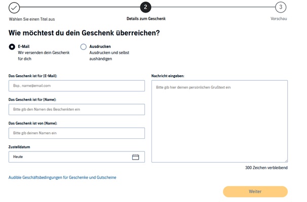 Audible Titel Details zum Geschenk
