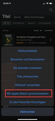 Audible mit Apple Watch synchronisieren