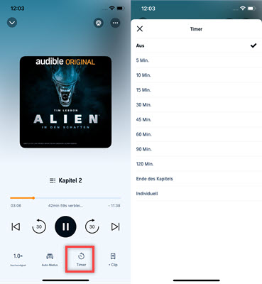 Audible Sleep Timer iPhone