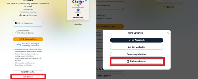 Audible Titel verschenken