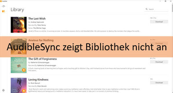 AudibleSync zeigt Bibliothek nicht an