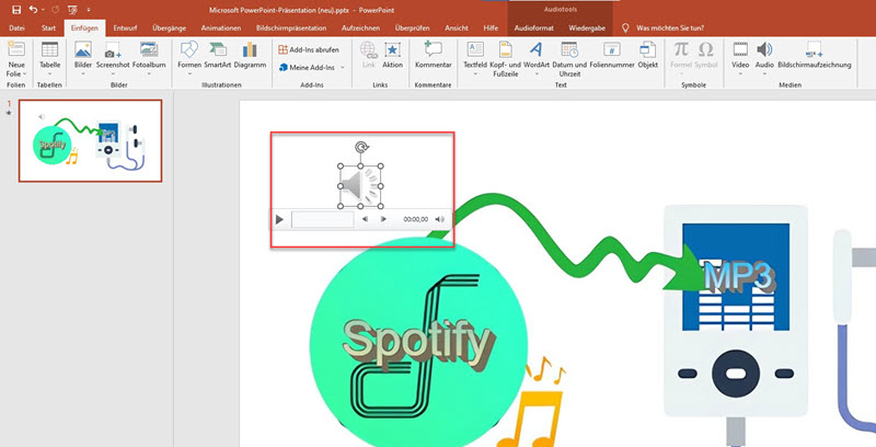 Spotify Audio in PowerPoint einfügen
