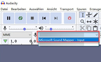 Aufnahmegeräte feststellen Audacity