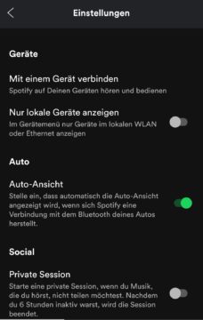 Spotify Anto-Ansicht