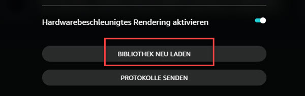 Amazon Music Bibliothek neu laden PC