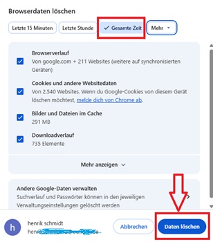 Browserdaten löschen
