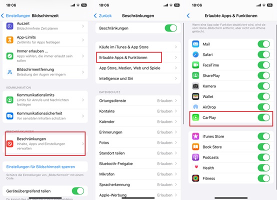 Carplay deaktivieren auf iPhone