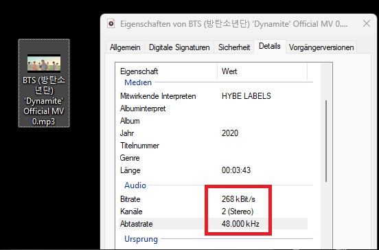 cnvmp3 echte Audioqualität