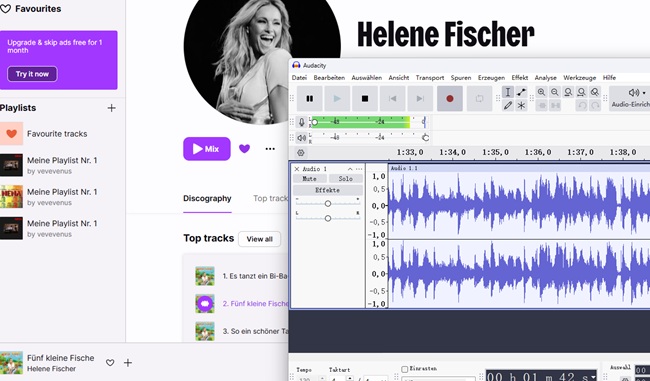 Audacity Deezer Musik in MP3 umwandeln kostenlos