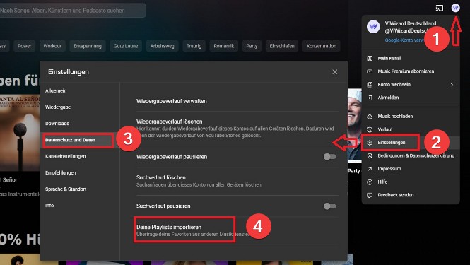 Deine Playlists auf YouTube Music importieren