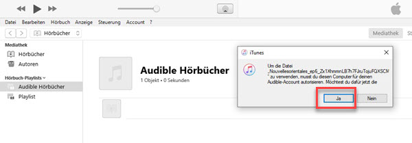 Von Audible den Computer autorisieren