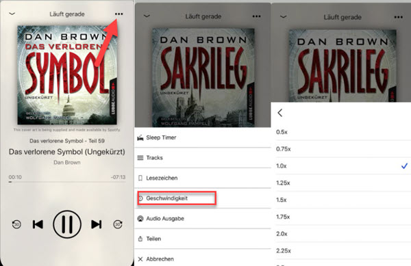 Eary Spotify Hörbuch Geschwindigkeit anpassen