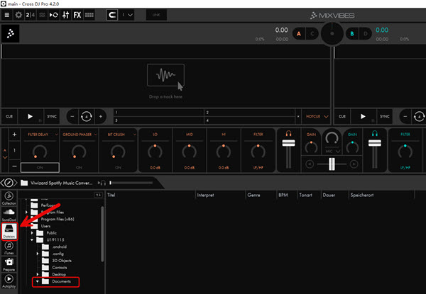 Spotify Musik vom Windows auf Cross DJ Pro importieren