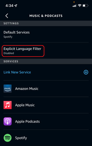 Explicit-Filter in Alexa deaktivieren