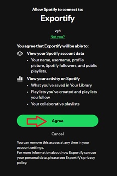 Exportify den Zugriff auf Spotify-Playlists gewähren