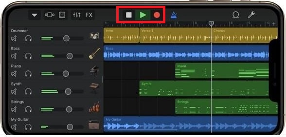 Spotify aufnehmen mit GarageBand