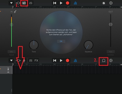 GarageBand-Spurenansicht