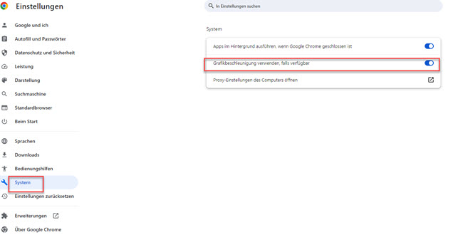 Chrome Hardwarebeschleunigung deaktivieren