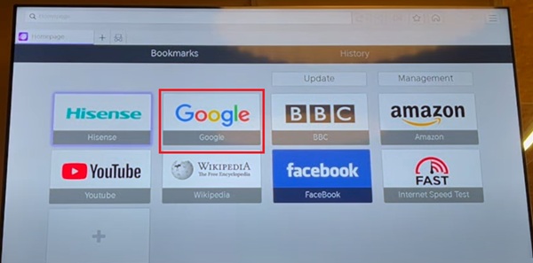 Hinsense TV Browser