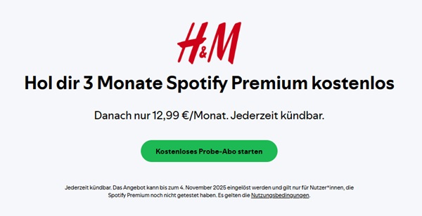 H&M Spotify Testversion