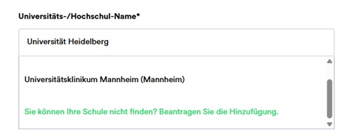 Ihre Schule hinzufügen