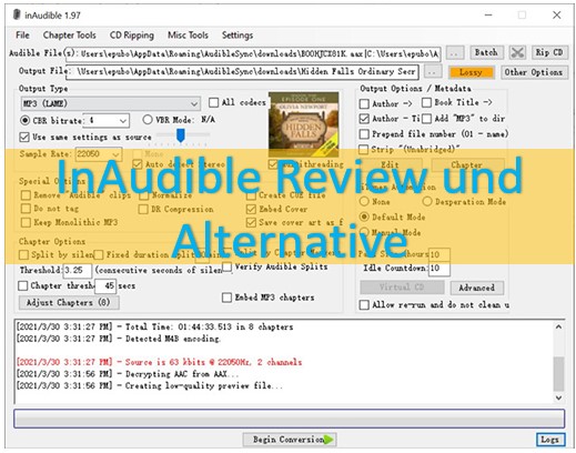 inAudible Converter Oberfläche