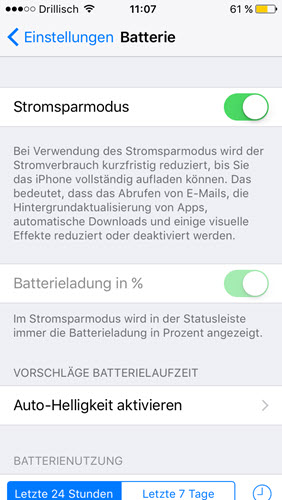 iPhone Stromesparmodus deaktivieren