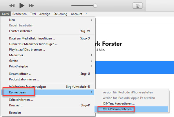 iTunes MP3-Version erstellen